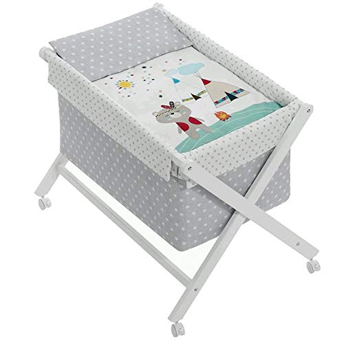 Minicuna mibebestore Plegable Indio Gris: Estructura + Vestidura + Colcha Desenfuntable +...