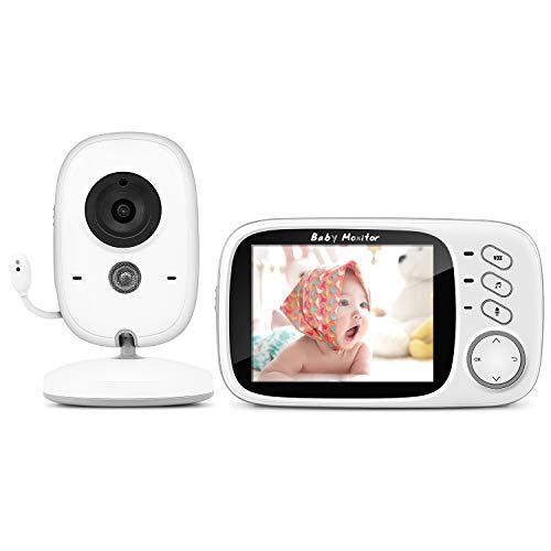 Vigilabebés Inalambrico con Cámara, BOIFUN Monitor de Bebé Inteligente con Pantalla LCD...