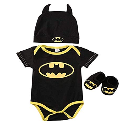 3 Unids Ropa Bebe Verano BEB¨¦S Reci¨¦N Nacidos Bebe Ni?Os Batman Mamelucos...
