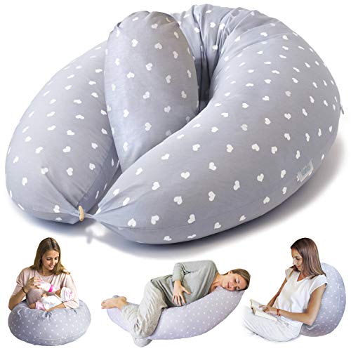 Bamibi® Almohada Embarazada y Cojín Lactancia Bebé Incluye Cojín Interno Multifuncional, Cama...