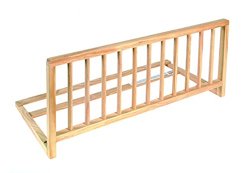 Nidalys - Barrera de cama, madera natural, 122 cm