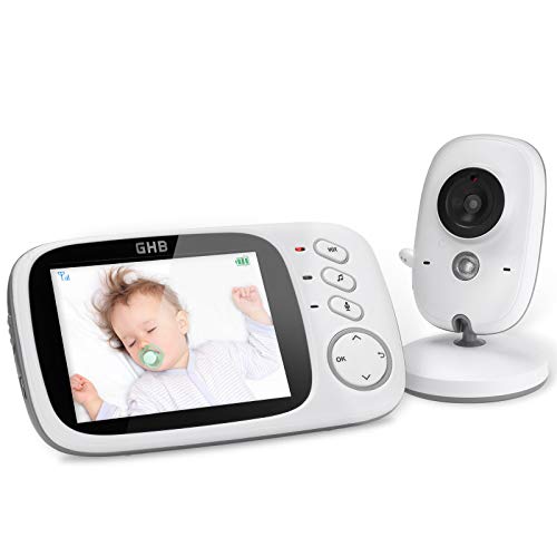 GHB Vigilabebés Inalambrico Bebé Monitor Inteligente con LCD 3.2 Pulgadas