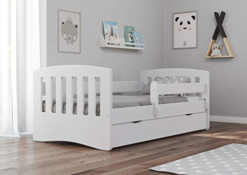 Cama infantil 140x70 Cama para Niños con barrera de protección contra caídas....