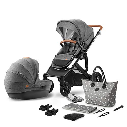 Kinderkraft Carrito Bebé 2 Piezas PRIME 2020, Silla de Paseo, Capazo, Gris