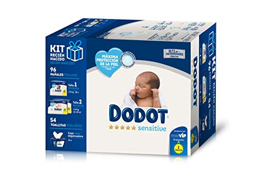 Dodot Sensitive Kit Recién Nacido: 28 pañales talla 1, 2-5 kg +...