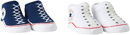 Converse 2 Pack Booties Calcetines, Azul (Navy), 0/6 meses (Talla del fabricante:...