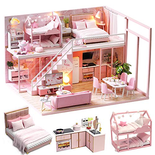 CUTEBEE Miniatura de la casa de muñecas con Muebles, Equipo de casa...