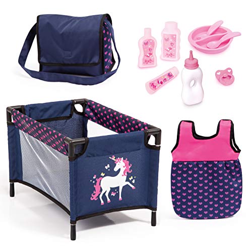 Bayer Design- Juego, Accesorios para muñecos bebé, 11 en 1, Kit Cuna...