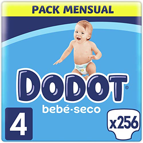 Dodot Bebé-Seco - Pañales Talla 4 (9-14 kg), 256 Pañales, El Unico Pañal Con Canales De Aire