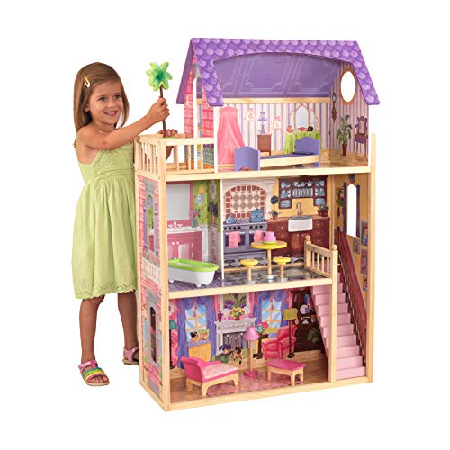 KidKraft 65092 Kayla - Casa de Muñecas de Madera con Muebles y...