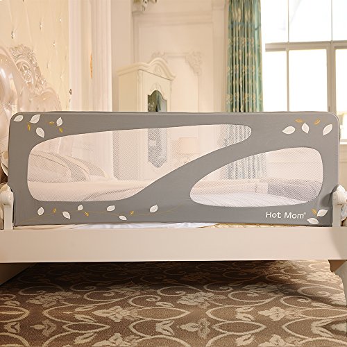 Hot Mom - barandillas de la cama 150 cm para bebés, portátil y estable