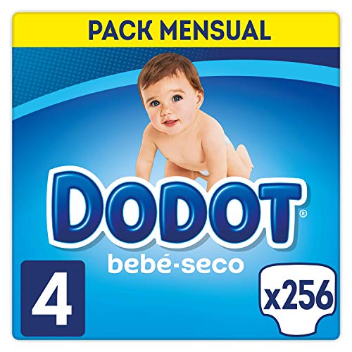 Dodot Bebé-Seco - Pañales Talla 4 (9-14 kg), 256 Pañales, El Unico...