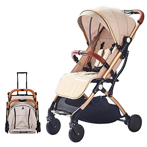 SONARIN Silla de paseo ligera y compacta,cochecito de portátil,plegable con una mano,arnés...