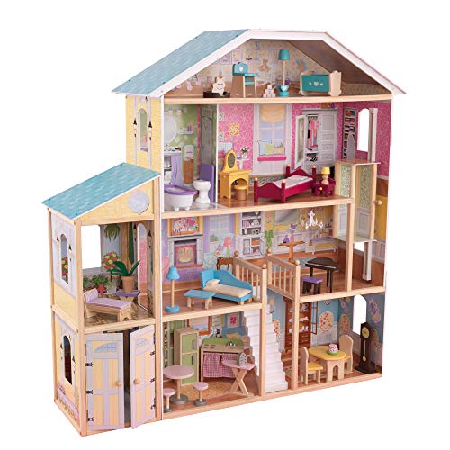 KidKraft 65252 Majestic Mansion - Casa de Muñecas de Madera con Muebles...