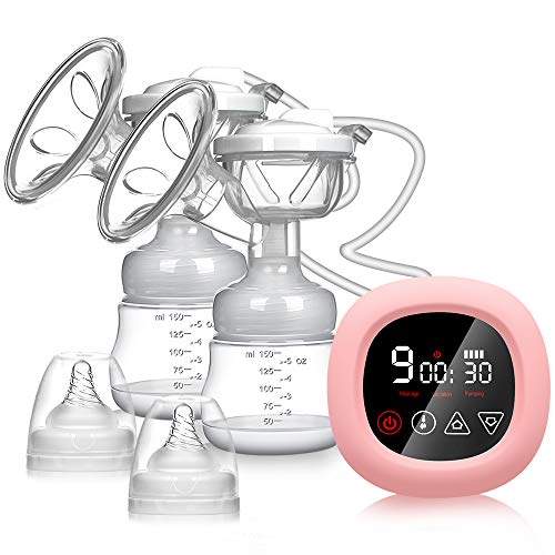 Bomba de lactancia eléctrica, extractores de leche dobles NEKAN portátil de doble...